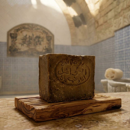 Savon d'Alep authentique au laurier 5% - pain artisanal fabriqué à Alep